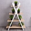 Costway 4-tier Contemporary MDF X-Shape Shelf Bookcase in Natural