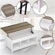 Costway Solid Wood Lift Top Coffee Table with Hidden Compartment in White