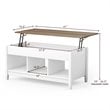 Costway Solid Wood Lift Top Coffee Table with Hidden Compartment in White