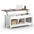 Costway Solid Wood Lift Top Coffee Table with Hidden Compartment in White