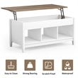 Costway Solid Wood Lift Top Coffee Table with Hidden Compartment in White