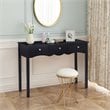 Costway 3-drawer Contemporary MDF Board Console Table in Black