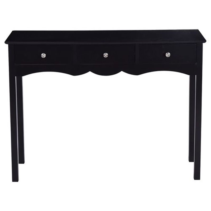 Costway 3-drawer Contemporary MDF Board Console Table in Black