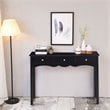 Costway 3-drawer Contemporary MDF Board Console Table in Black