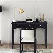 Costway 3-drawer Contemporary MDF Board Console Table in Black