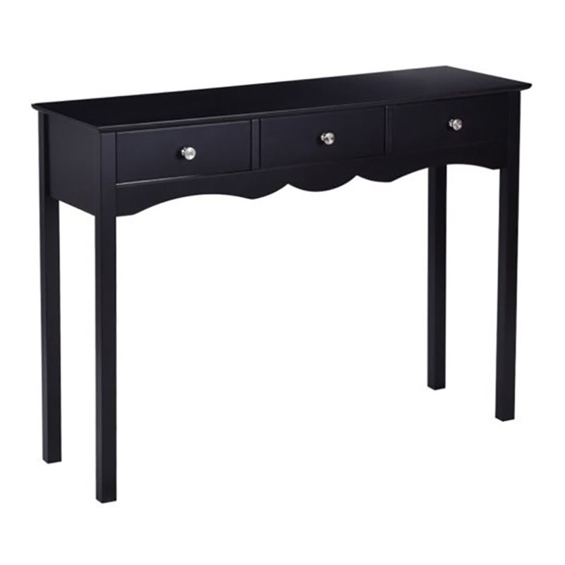 Costway 3-drawer Contemporary MDF Board Console Table in Black