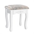 Costway Contemporary Paulownia Wood Makeup Desk Vanity Set in White