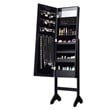 Costway MDF Board Mirrored Jewelry Cabinet with 18 LED Lights in Black
