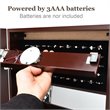 Costway MDF Board Wall Door Mounted LED Lights Mirrored Jewelry Cabinet in Brown
