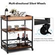 Costway 3-tier Iron and Nylon Rolling Kitchen Trolley Island Cart in Black