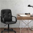 Costway Ergonomic Mid-Back Executive Swivel Computer Desk Task Chair in Black