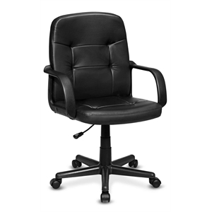 Costway Ergonomic Mid-Back Executive Swivel Computer Desk Task Chair in Black