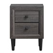 Costway 2-drawer Contemporary MDF & Rubber Wood Multipurpose Nightstand in Gray