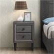 Costway 2-drawer Contemporary MDF & Rubber Wood Multipurpose Nightstand in Gray