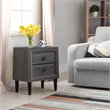 Costway 2-drawer Contemporary MDF & Rubber Wood Multipurpose Nightstand in Gray