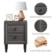 Costway 2-drawer Contemporary MDF & Rubber Wood Multipurpose Nightstand in Gray