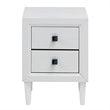 Costway 2-drawer Contemporary Engineered Wood & Rubber Wood Nightstand in White