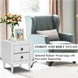 Costway 2-drawer Contemporary Engineered Wood & Rubber Wood Nightstand in White