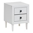 Costway 2-drawer Contemporary Engineered Wood & Rubber Wood Nightstand in White