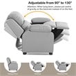 Costway Contemporary Wood PU and Sponge Kids Sofa with Storage Arms in Gray
