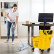 Costway PP and Iron Cleaning Wringer with Swivel Wheels in Yellow/Black