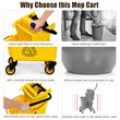 Costway PP and Iron Cleaning Wringer with Swivel Wheels in Yellow/Black