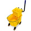 Costway PP and Iron Cleaning Wringer with Swivel Wheels in Yellow/Black