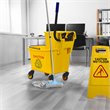 Costway PP and Iron Cleaning Wringer with Swivel Wheels in Yellow/Black