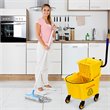 Costway PP and Iron Cleaning Wringer with Swivel Wheels in Yellow/Black