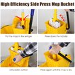 Costway PP and Iron Cleaning Wringer with Swivel Wheels in Yellow/Black