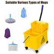 Costway PP and Iron Cleaning Wringer with Swivel Wheels in Yellow/Blue