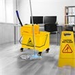 Costway PP and Iron Cleaning Wringer with Swivel Wheels in Yellow/Blue