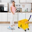 Costway PP and Iron Cleaning Wringer with Swivel Wheels in Yellow/Blue
