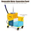 Costway PP and Iron Cleaning Wringer with Swivel Wheels in Yellow/Blue