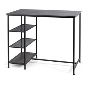 Costway Contemporary Engineered Wood Dining Table with Metal Frame in Black