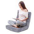 Costway Contemporary Coral Velvet Adjustable 14-Position Floor Chair in Gray