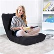 Costway Contemporary Coral Velvet Adjustable 14-Position Floor Chair in Black