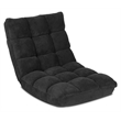 Costway Contemporary Coral Velvet Adjustable 14-Position Floor Chair in Black