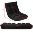 Costway Contemporary Coral Velvet Adjustable 14-Position Floor Chair in Black