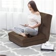 Costway Fabric and Metal Convertible Sofa Sleeper with Pillow in Coffee