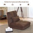 Costway Fabric and Metal Convertible Sofa Sleeper with Pillow in Coffee