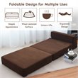 Costway Contemporary Polyester and Sponge Tri-Fold Flip Out Lounger in Coffee