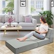 Costway Contemporary Polyester and Sponge Tri-Fold Flip Out Lounger in Gray