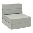 Costway Contemporary Polyester and Sponge Tri-Fold Flip Out Lounger in Gray