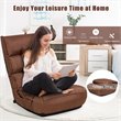 Costway Sponge 4-Position Floor Chair with Adjustable Backrest in Coffee