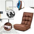 Costway Sponge 4-Position Floor Chair with Adjustable Backrest in Coffee