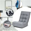 Costway Sponge 4-Position Floor Chair with Adjustable Backrest in Gray