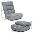 Costway Sponge 4-Position Floor Chair with Adjustable Backrest in Gray