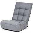 Costway Sponge 4-Position Floor Chair with Adjustable Backrest in Gray