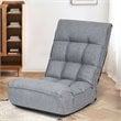 Costway Sponge 4-Position Floor Chair with Adjustable Backrest in Gray